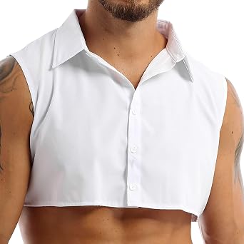 XUNZOO Detachable Dickey Collar Blouse for Men Half Shirt Faux False Collar Joker Shirt Decorative White X-Large