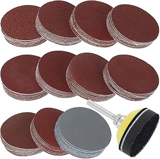 FUYGRCJ- 113Pcs 2 Inch Sanding Disc Alumina Sanding Pads Hook & Loop Sanding Disc 80-3000 Grit Sanding Sheet Quick Change Sanding Paper for Metal Wood Glass Car Polishing