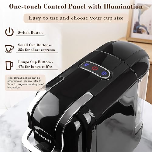 Miniatura 4 de Máquina de café expreso para cápsula Nespresso, cápsula azul Lavazza y café en polvo, bomba de presión de 19 bar que hace auténtico café expreso,