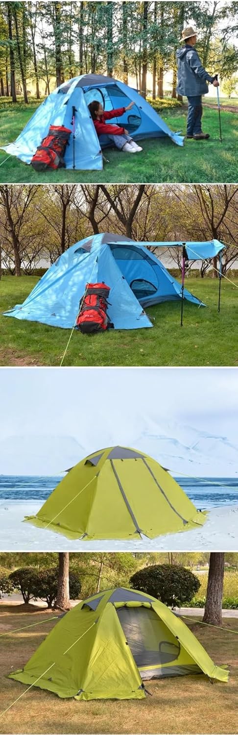 キャンプテント キャンプテント雪スカート冬タイプ 2 人暖かいテント