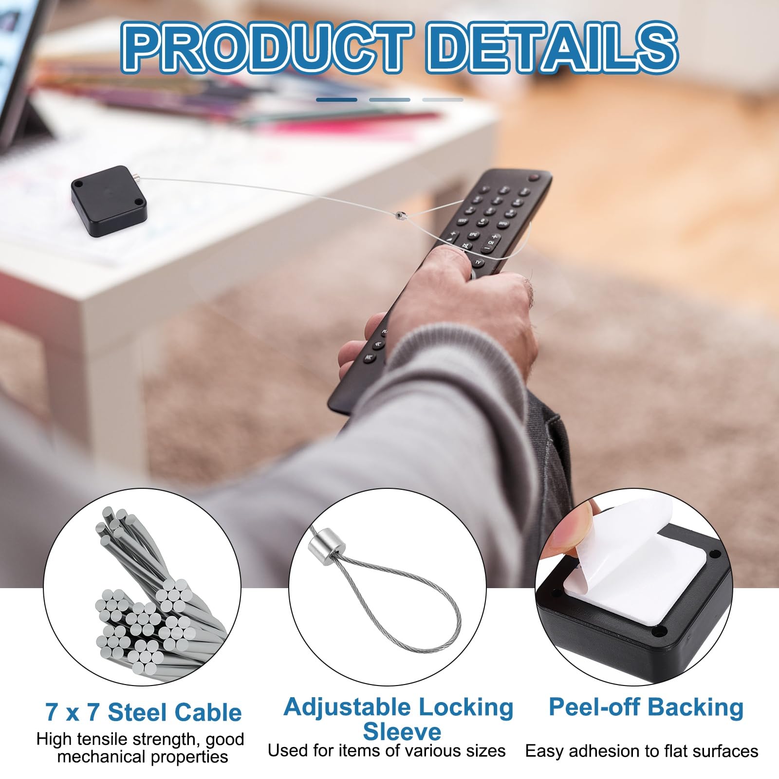PATIKIL 5ft (1.5M) Retractable Remote Control Cable Tether 2N - Image 3