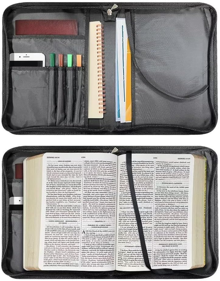 Bible Cover for Women Ladies Sunflower Bible Case with Book Stand Carrying Tote Bag Bible Covers with Handle Zipper and Multi-Pockets for Scripture Study Bible Protector 10.2"x7"x1.9"