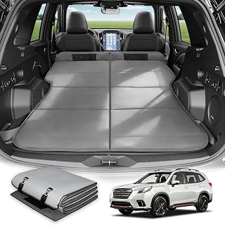 SUV Trunk Car Bed for Subaru Forester, Foldable Non-Inflatable Soft Foam Mattress, Thick Foam Camping Sleeping Pad for SUV Cargo Area, Portable Car Camping Bed for Overlanding with Carry Bag, Gray
