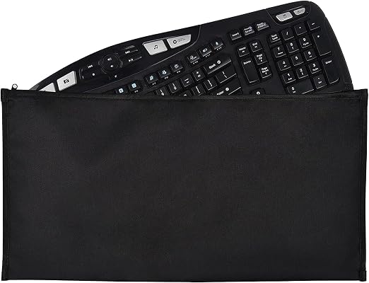 EDRAK Keyboard Dust Productive Bag Case Sleeve Pouch for Universal Keyboard, Logitech/Razer/Das/Havit/Apple Magic Keyboard Protector, Wireless/Wire Computer/Gaming PC Keyboard Dust Cover (Black)