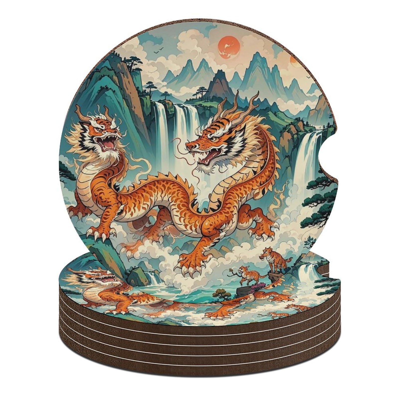 Dessous de verre voiture cascade chinoise pour garder vos porte-gobelets propres en voyage