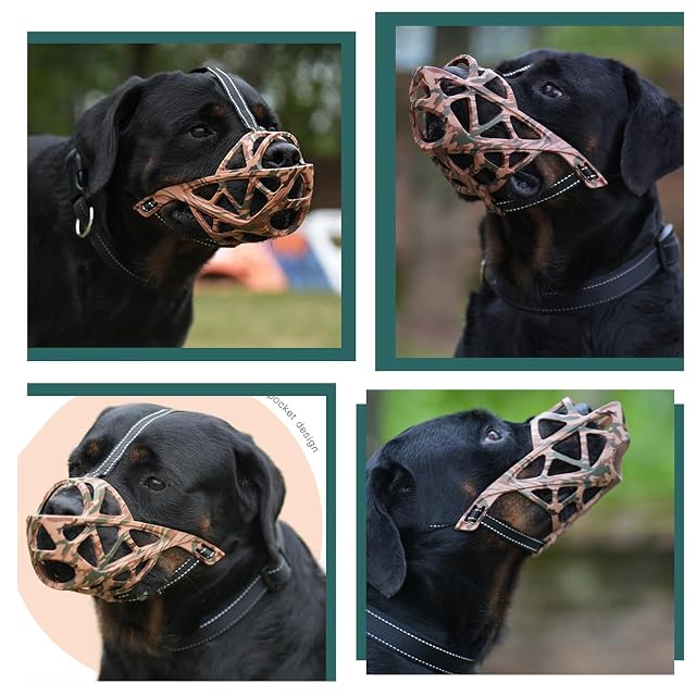 Foto 7 de 7 de PETCUTE Bozal de Canasta para Perros,Bozal para Perros con Correas Ajustables,Bozal de Plástico para Perros…