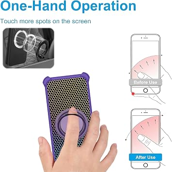 Case Compatible for Samsung Galaxy Buddy Phone Case Cover [with 1* Tempered Glass Screen Protector] Hybrid Case[360°Ring Support, Magnetic] CX-17-ZI