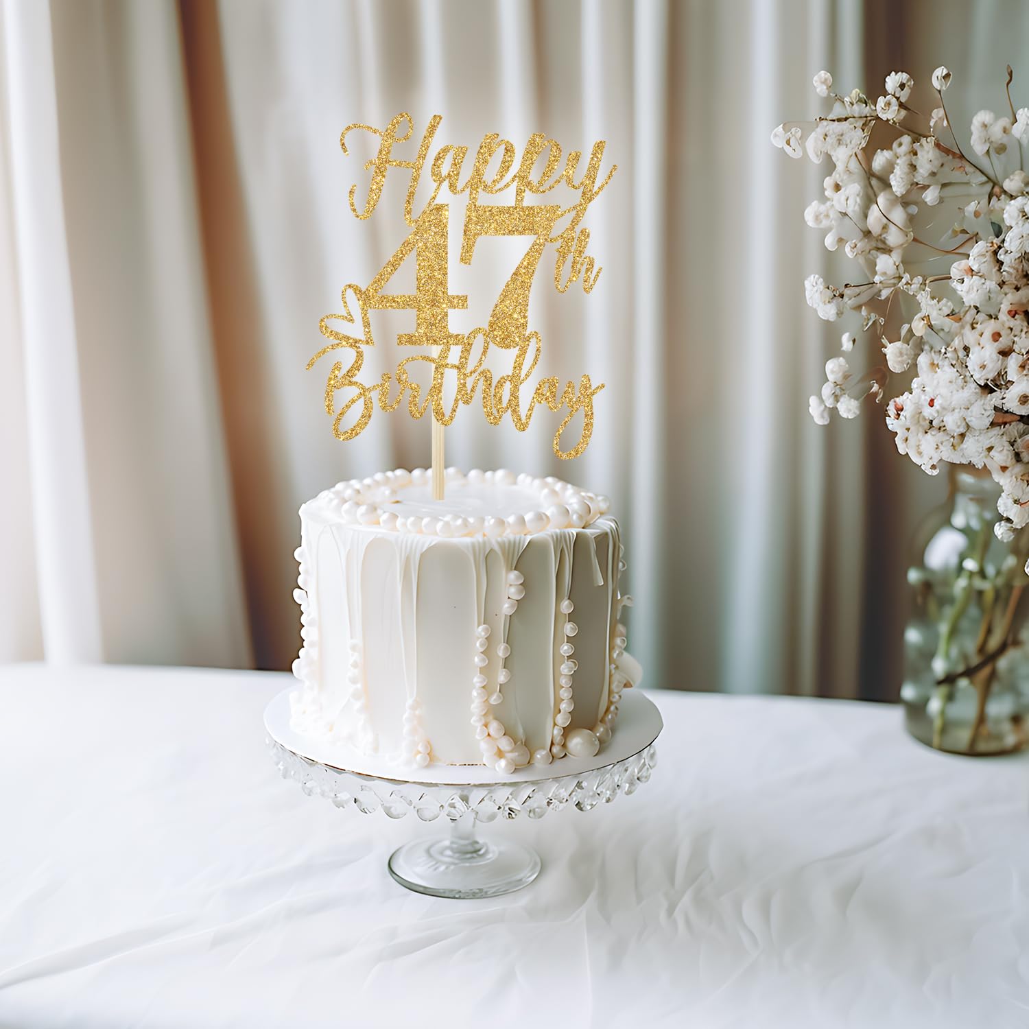 Amazon.com: Happy 47th Birthday Cake Topper, 47th Birthday