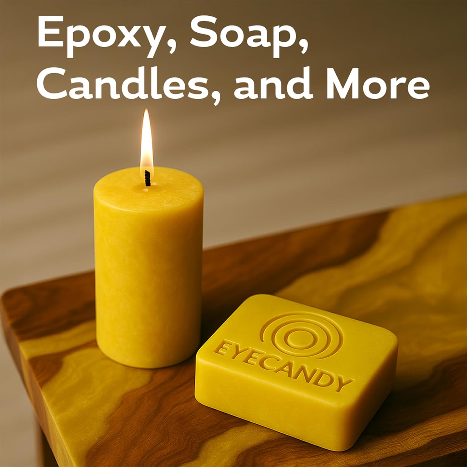 Eye Candy Pigments Premium Yellow Mica Powder - Koi Yellow (50gr) - for Epoxy, Resin, Soap, Paint, Woodworking, Acrylic Pouring, Bath Bombs, Fishing Lures - DIY Arts and Crafts Additive - Image 4