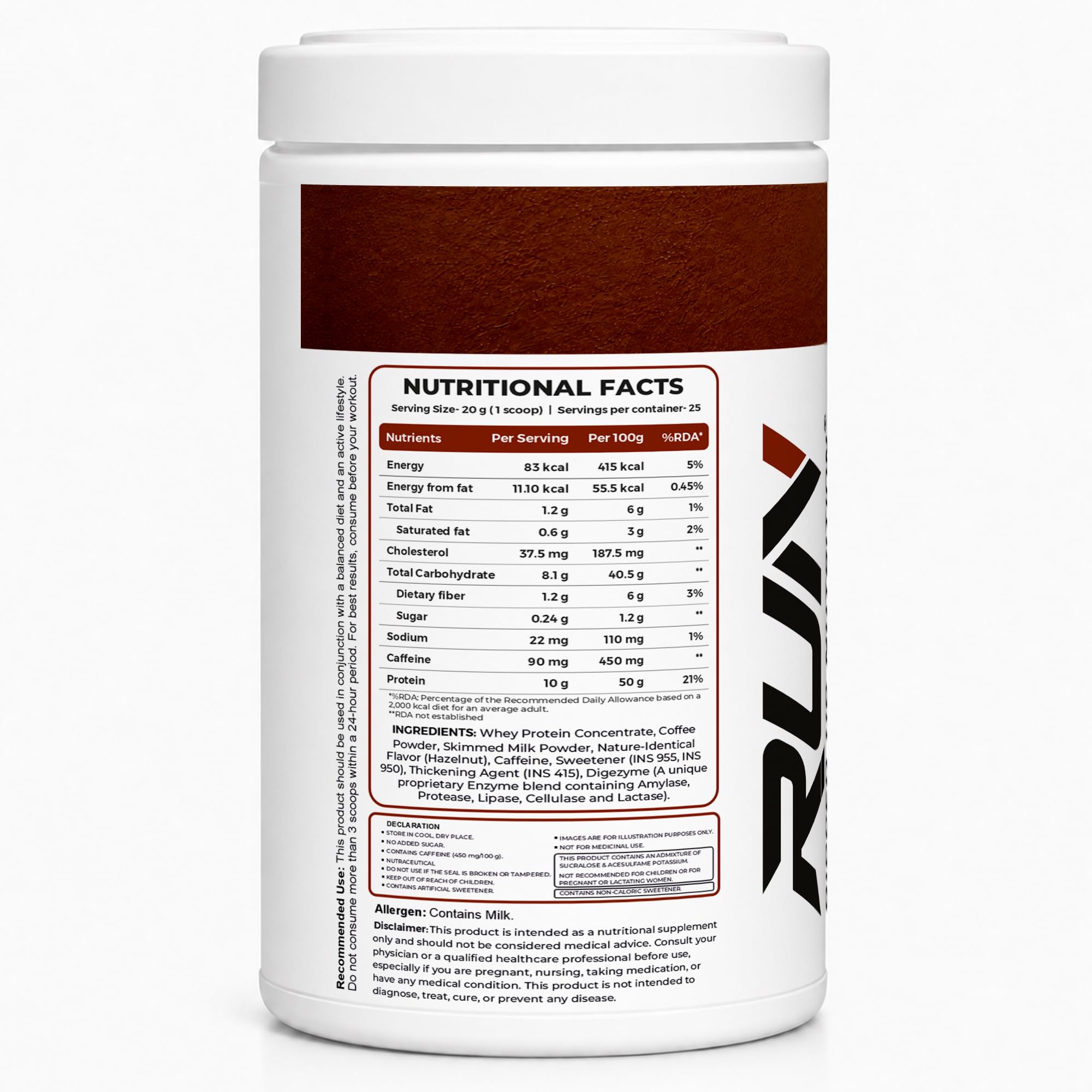 Ripped Up Nutrition Protein Coffee | 10g Protein Per Scoop | Versatile Usage - A Pre-Workout or Anytime Meal Replacement Shake| (Hazelnut, 1kg (500gmx2)) 4