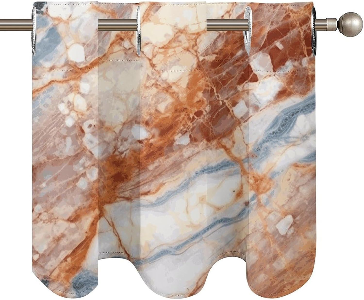 Marble Short Curtain Blackout Valance