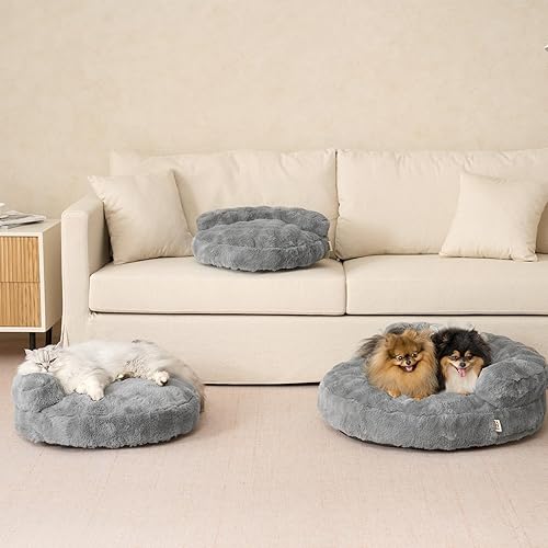 Miniatura 9 de EHEYCIGA Cama mediana para perros y sofá grande para gatos, sofá de piel sintética de conejo para mascotas para perros pequeños y medianos, funda