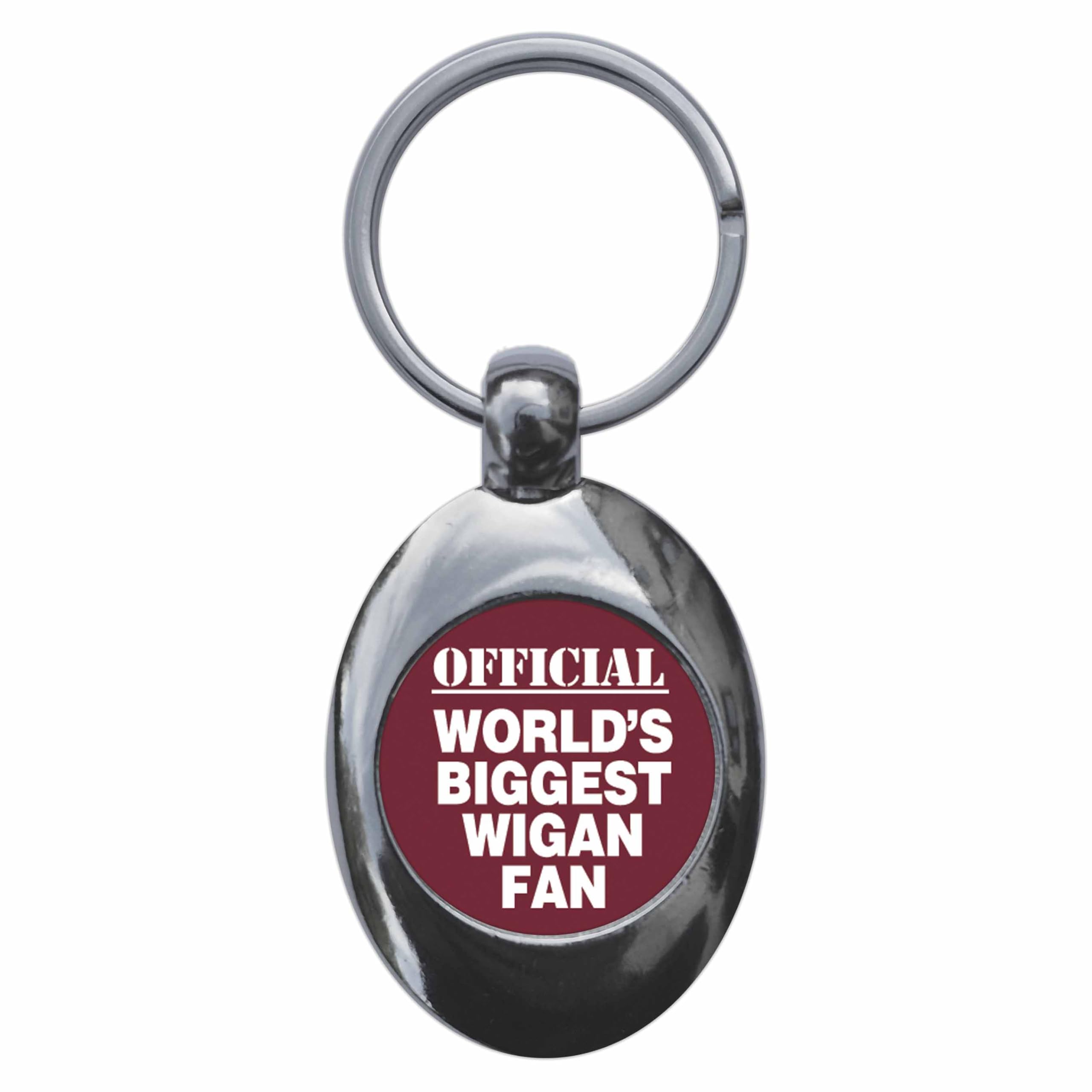 Ozorath World's Biggest Wigan Fan Keyring Keychain With Trolley Coin -rl