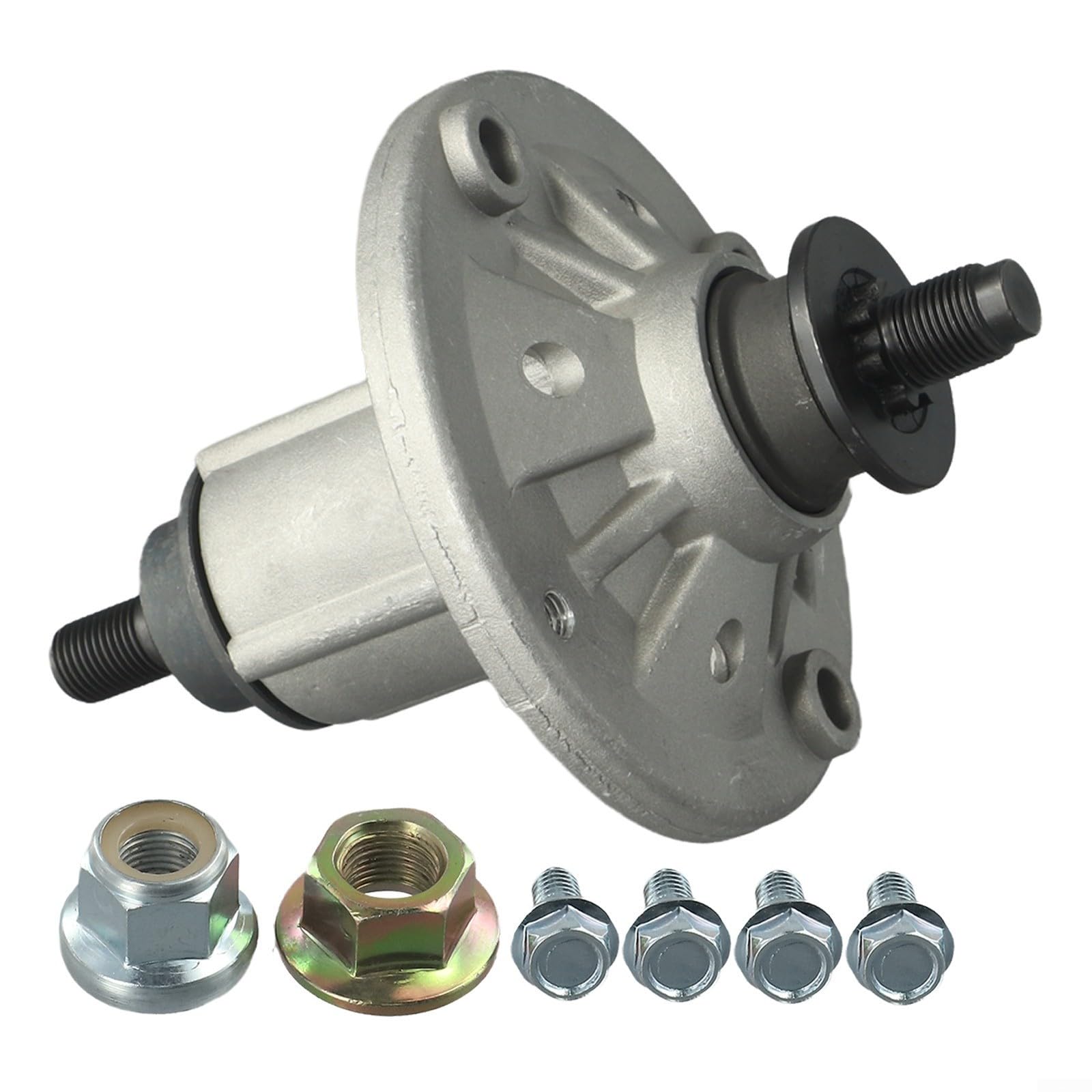 Ensemble de broche de tondeuse à gazon compatible avec John Deere D140 LA145 L120 106,7/121,9 cm Decks de remplacement pour GY20454 GY20962 GY21098 en métal durable avec boulons pour cour et jardin