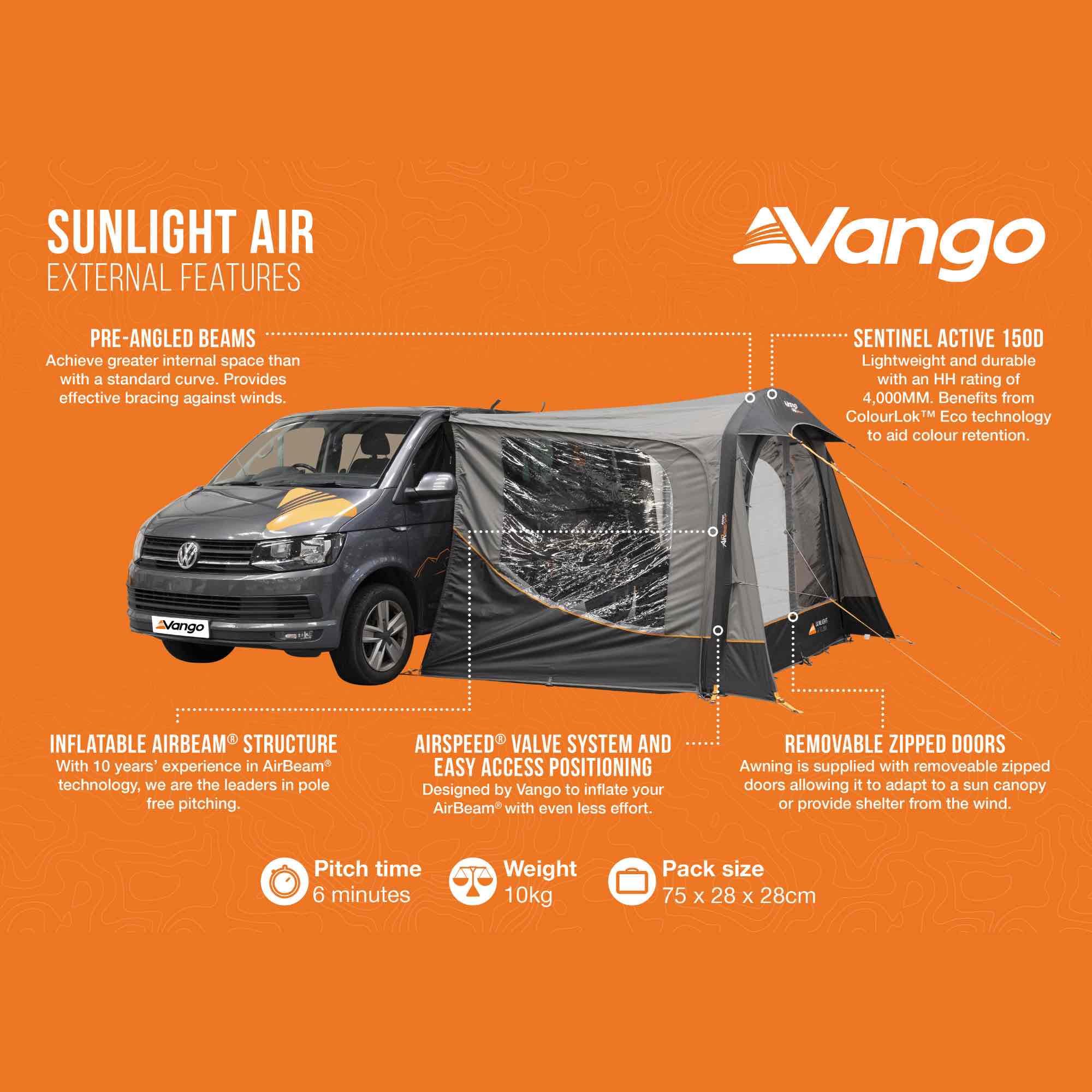 Vango Sunlight Air Low, Vorzelt, Länge 260cm