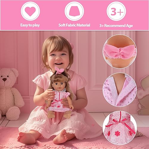 Miniatura 3 de ARTST Ropa de muñeca, ropa de muñeca de bebé de 12 pulgadas [6 juegos] (incluye 4 sombreros + 1 lazo) para bebés de 10/11/12 pulgadas