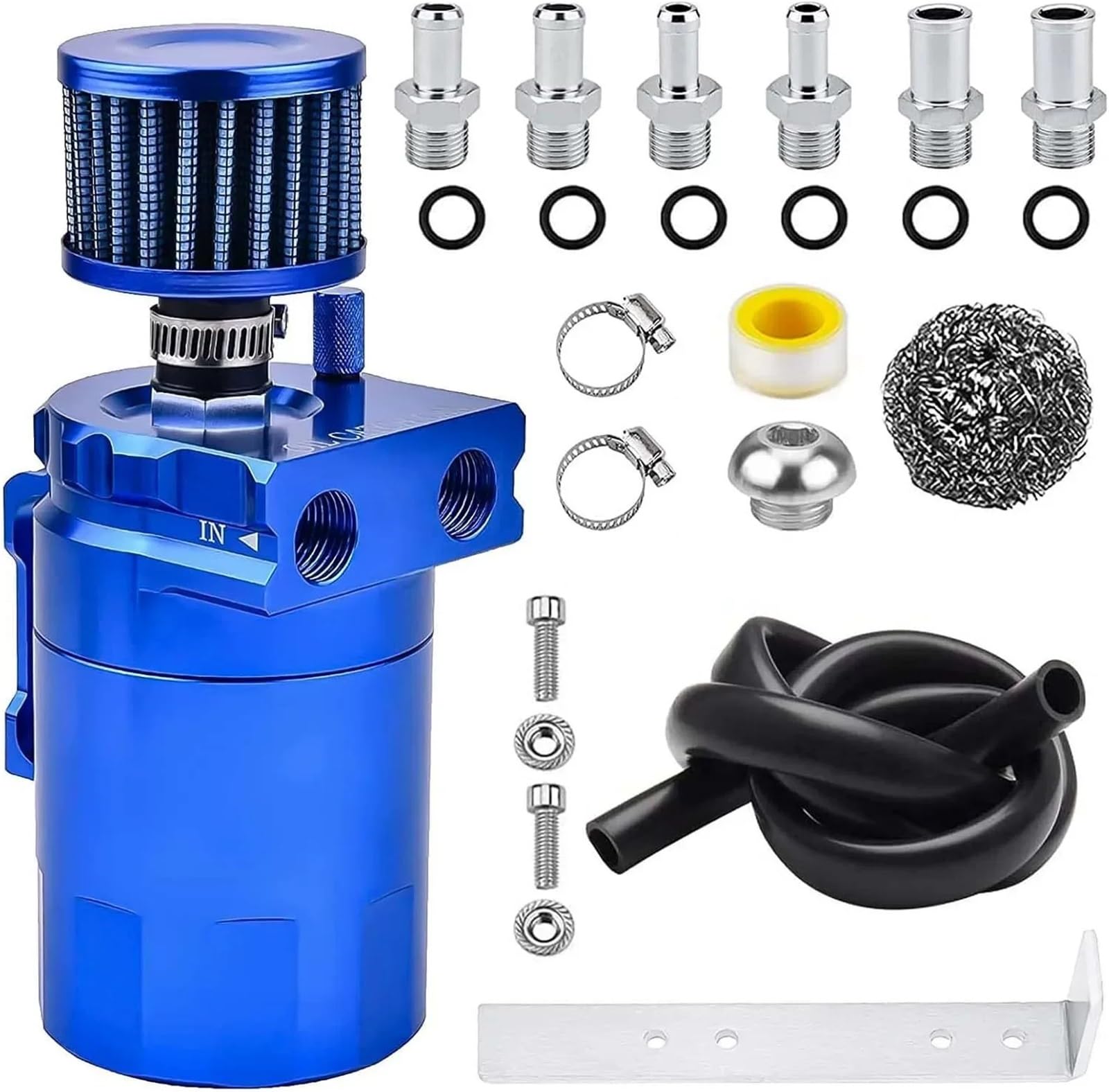 Zestaw do zbierania oleju, zbiornik z przegrodami i filtrem odpowietrzającym, uniwersalny aluminiowy Crankcase Oil Breather(B)