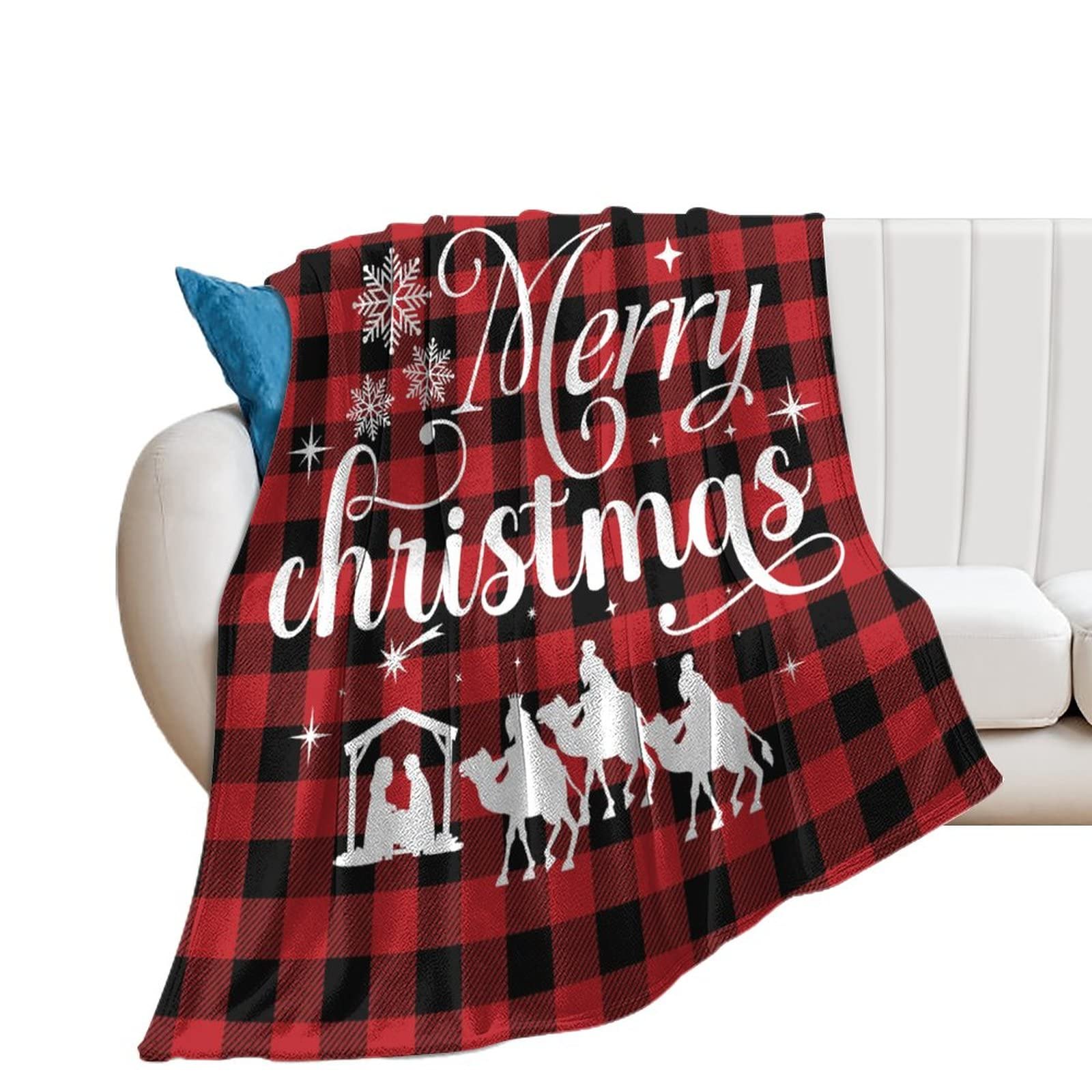 Jeté de Noël d'excellence en flanelle crèche couverture luxe 178x203cm