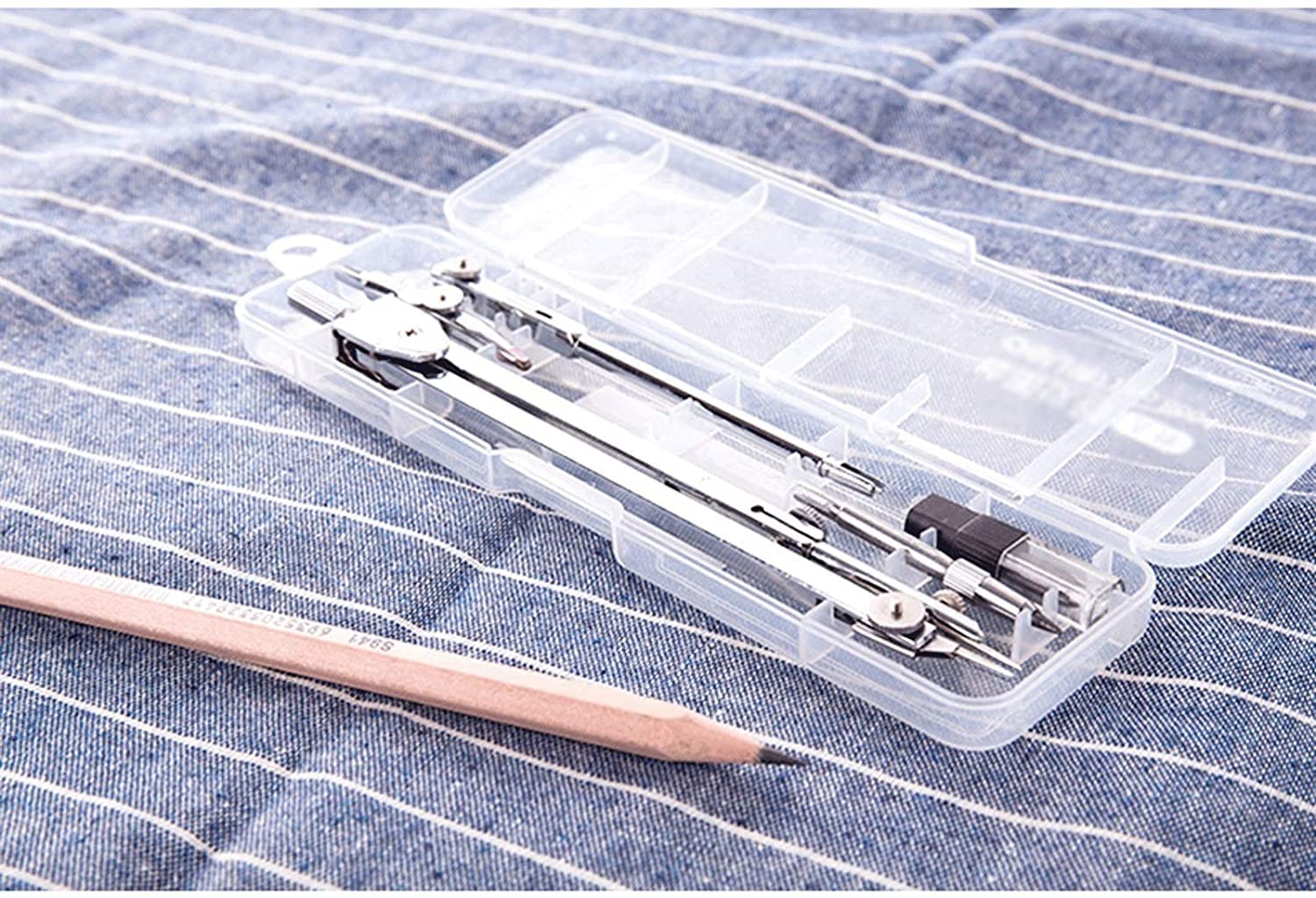 AKAZI Kompass-Set Metall-Kompass-Set Professioneller Zeichen-Design-Kompass, 5-teiliger Edelstahl-Mathe-Kompass, Schreibwaren, Prüfungs-Zeichenwerkzeug für Studenten, Geometrie-Set