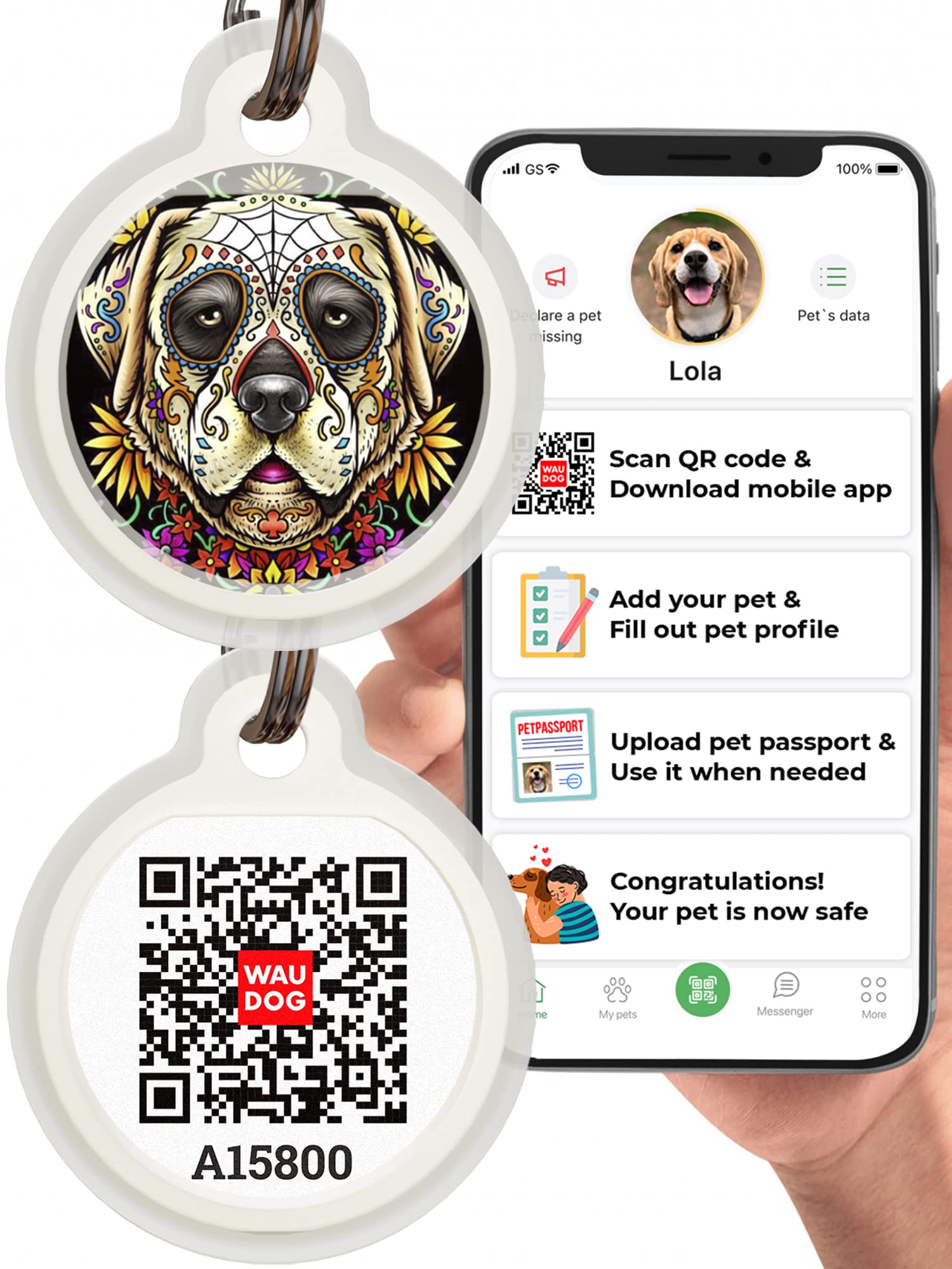 Buy Dog Tags for Pets Silicone QR Code Pet ID Tags for Dogs & Cats