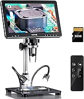 Vista 1 de Hayve DM12 Microscopio digital HDMI de 10.1 pulgadas, microscopio de monedas 2000X con pantalla IPS, microscopios de soldadura de 20 MP