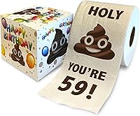 Vista 62 de Printed TP Papel higiénico de regalo de cumpleaños 65, divertido regalo de broma de cumpleaños de Holy You're 65, regalo de broma de papel