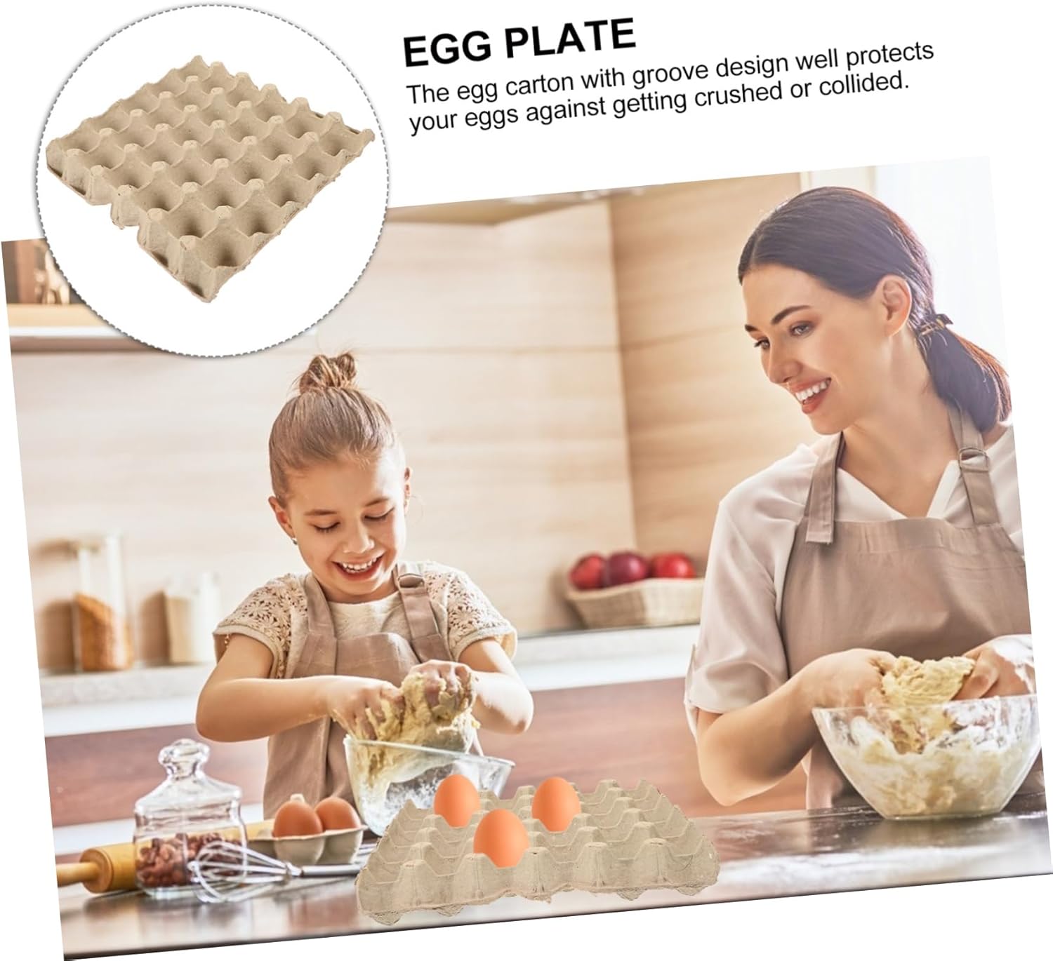 5pcs Reusable Paper Pulp Egg Cartons Capacity Egg Storage Box Fridge Organizer Holder for Deviled