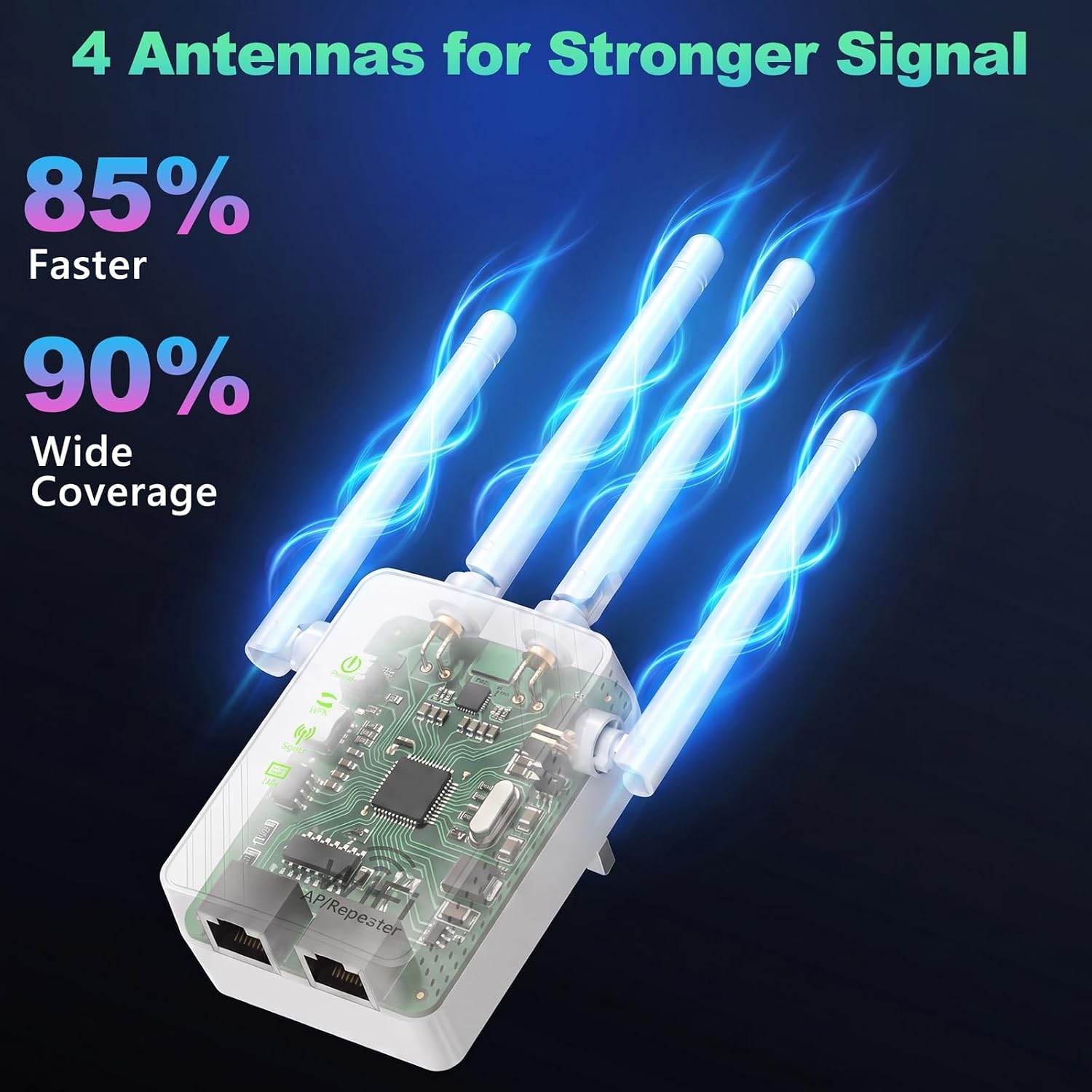 Jancane WiFi Extender Signal Booster Up to 12999 sq.ft and 100+ Devices