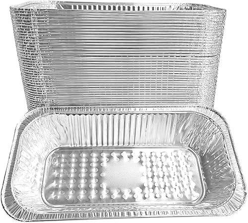 Miniatura 7 de PACTOGO Sartenes de papel de aluminio para mesa de vapor de tamaño 13 con tapas sartenes de papel de aluminio de tercer tamaño de 12 x 6 pulgadas