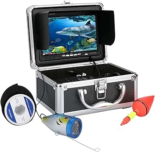 CâMera De Pesca SubaquáTica Câmera de pesca subaquática 7 polegadas HD 1000tvl Kit de câmera de vídeo para pesca subaquática Luzes de lâmpada infravermelha LED Localizador de peixes de vídeo 50M Local