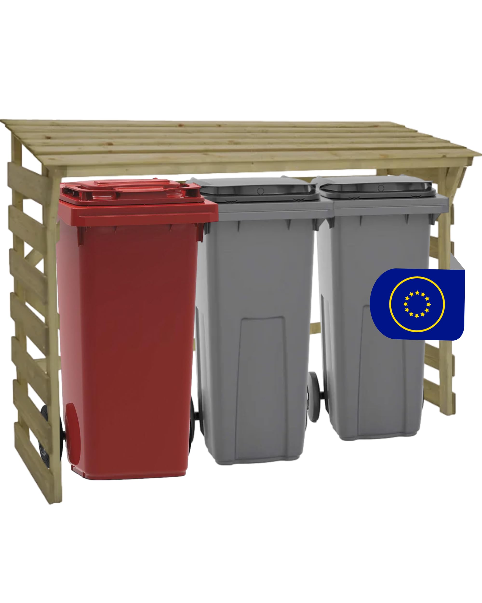 Cache Poubelle Exterieur Bois Made in Europe (FSC) Abris Buches, Range Buches Exterieur, Rangement Bois
