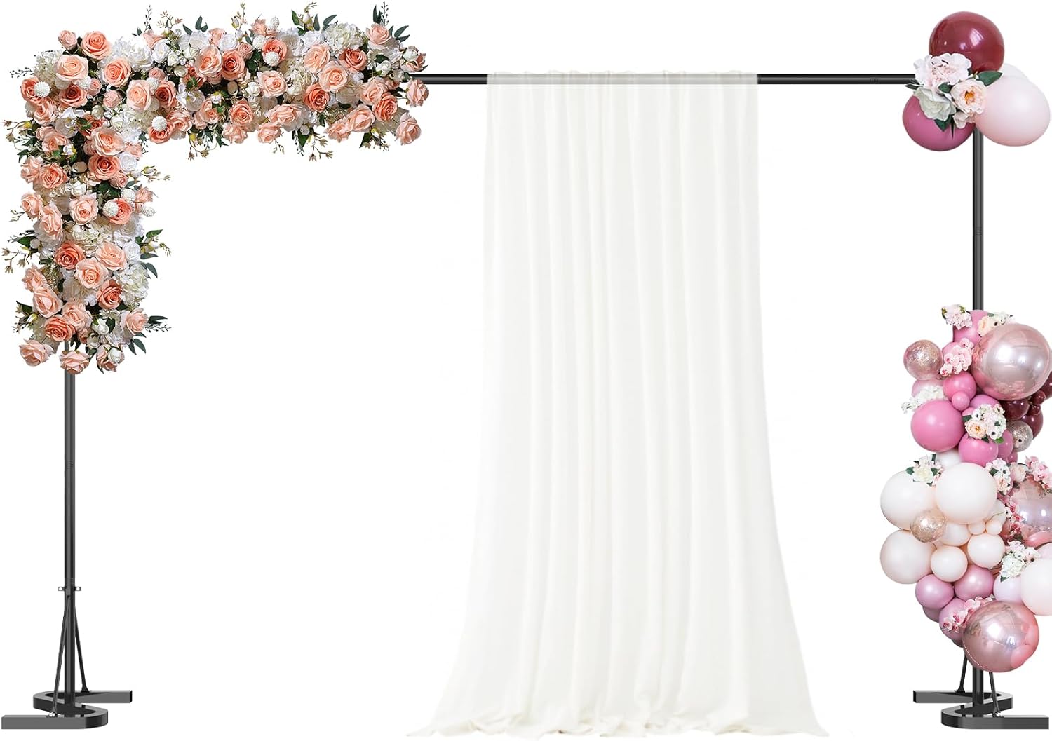 backdrop stand,10x7ft photo backdrop stand photo video studio,heavy duty square backdrop stand for parties wedding photography baby shower festival decoration,black