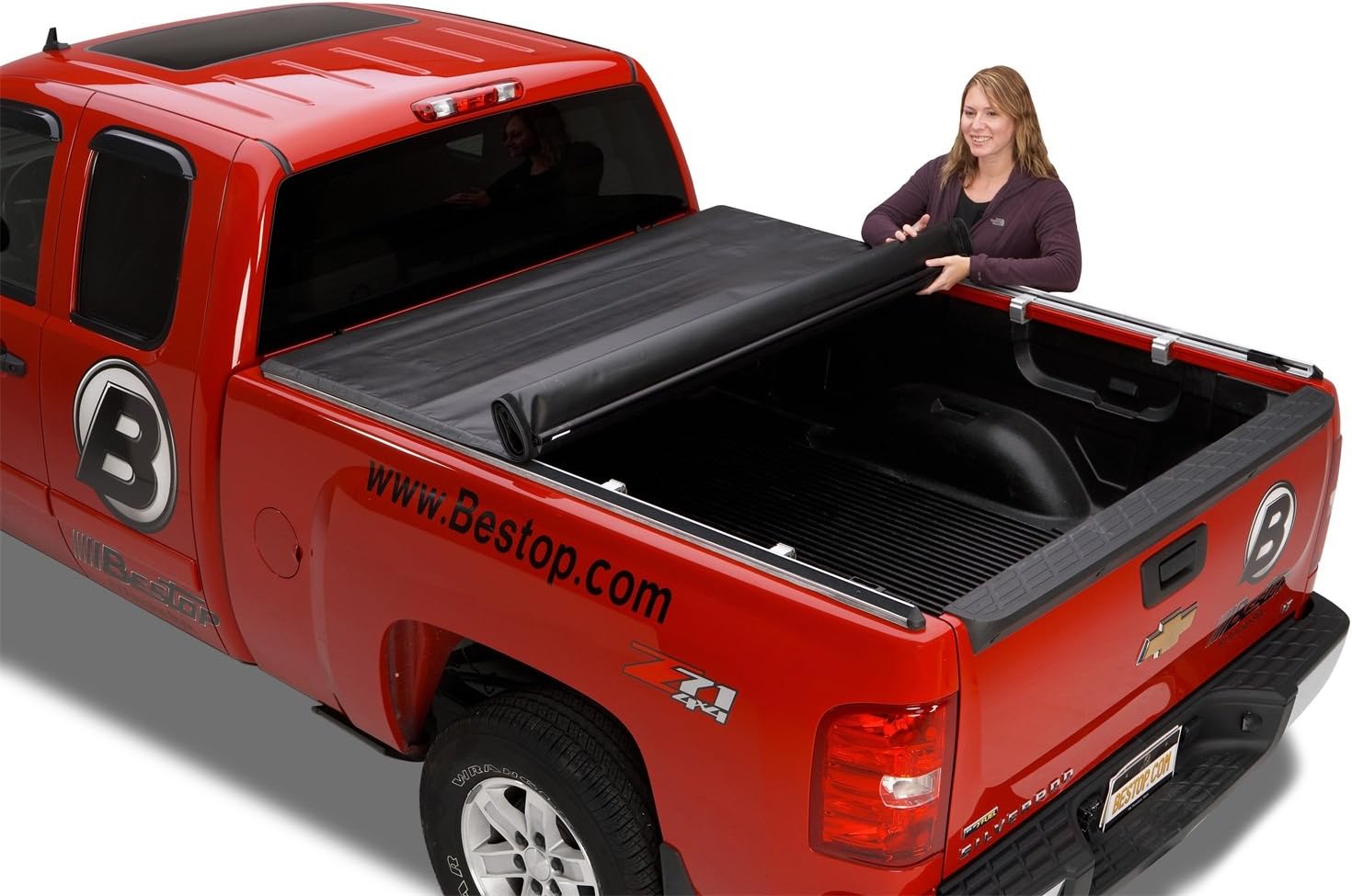 Bestop 17212-01 EZ Roll Truck Tonneau Cover for Chevy Silverado/GMC Sierra, 5.8' Bed, (new body style only), 2007-2013