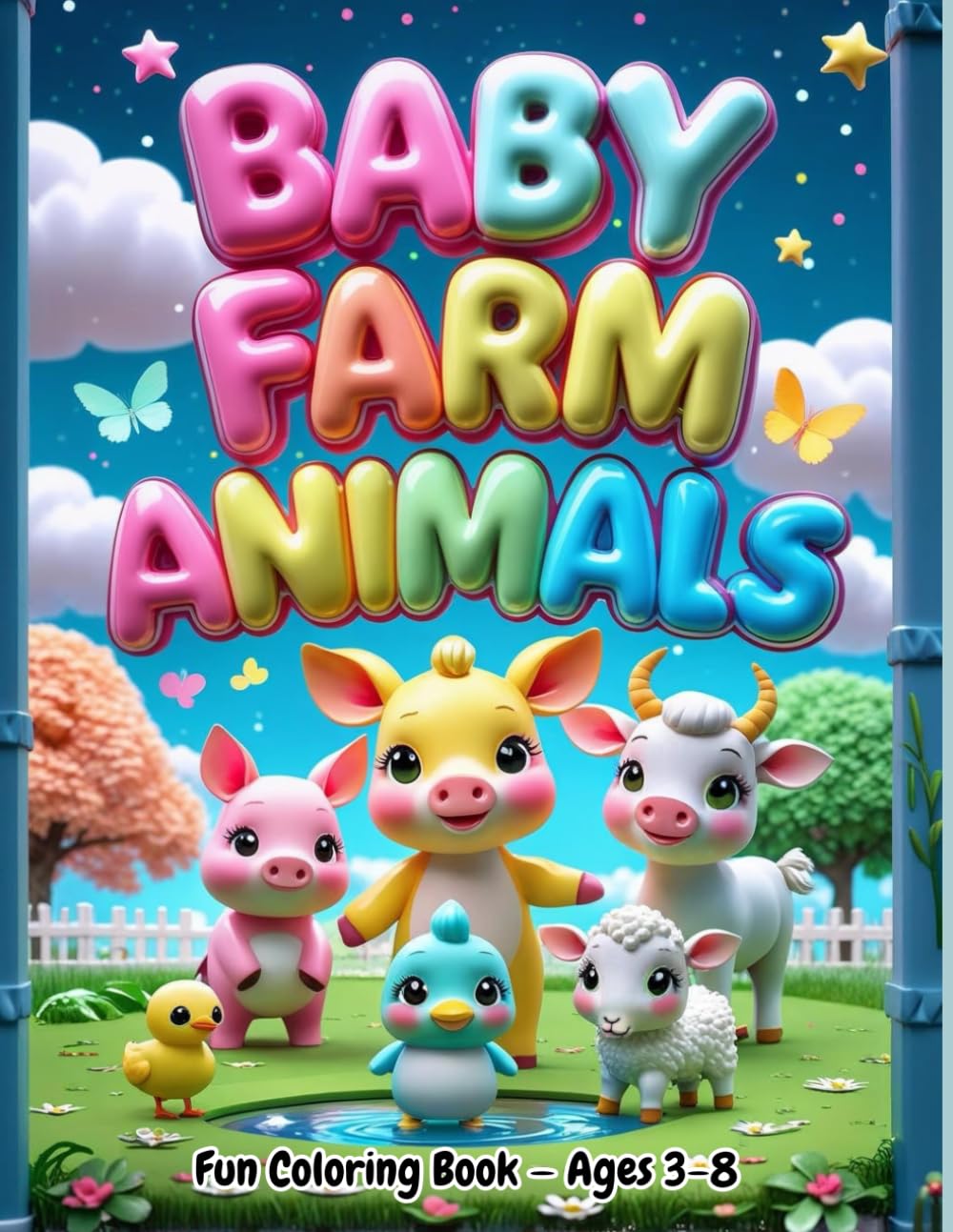 Baby Farm Animals: Fun Coloring Book — Ages 3–8