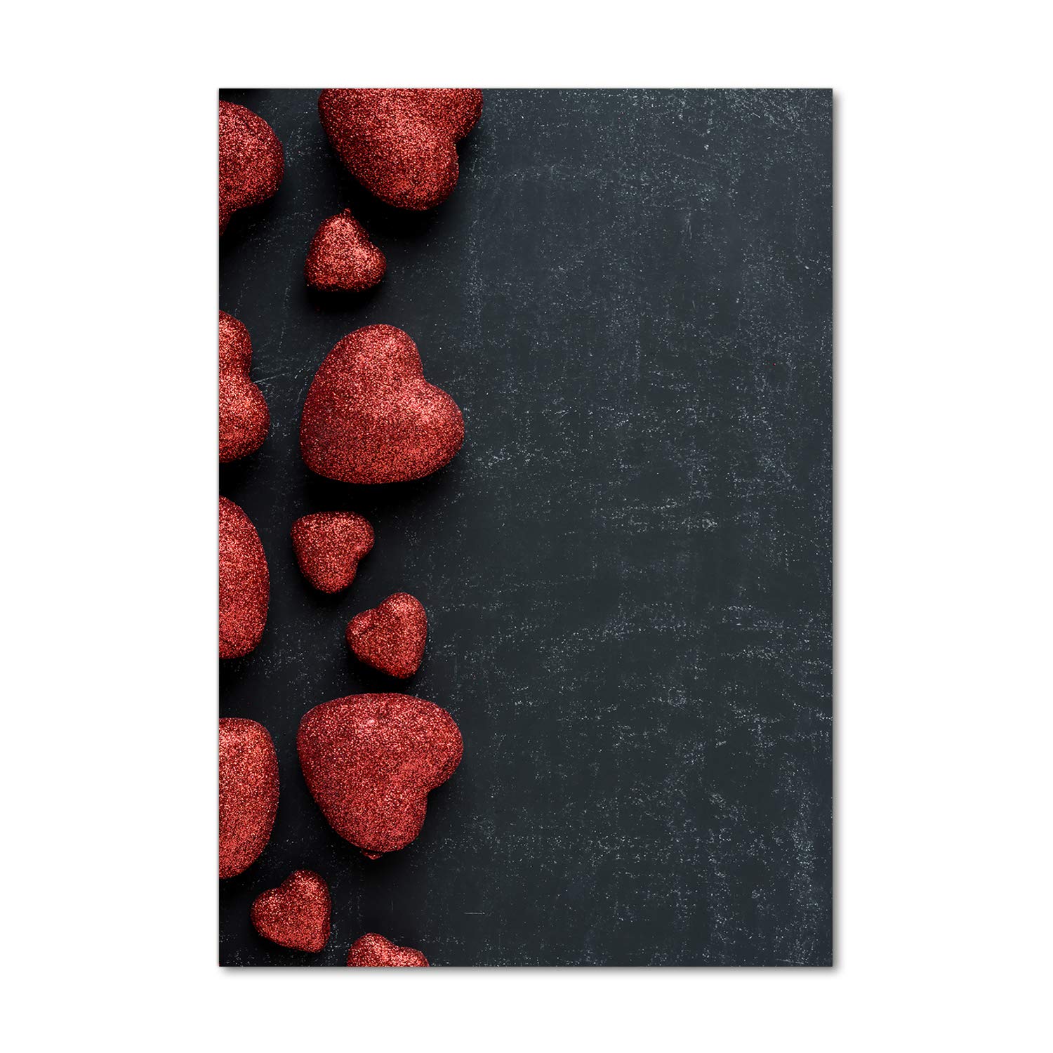 Déco mural derrière le plastique Tulup : l'image sur verre romantique aux coeurs rouges
