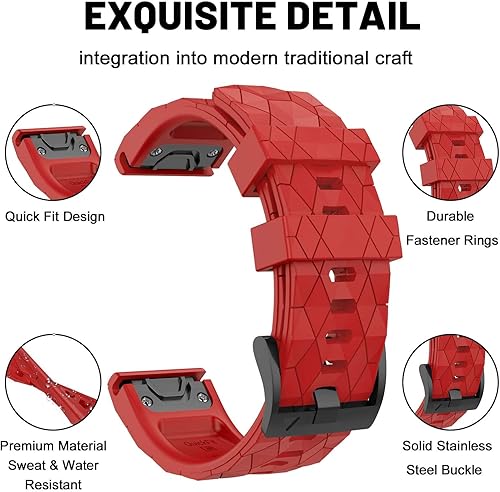 Miniatura 3 de Compatible con Garmin Fenix 7X Band 1.024 in de ancho, correas de reloj suaves de repuesto para Fenix 7XFenix 6XFenix 6X ProFenix 5XFenix 5X