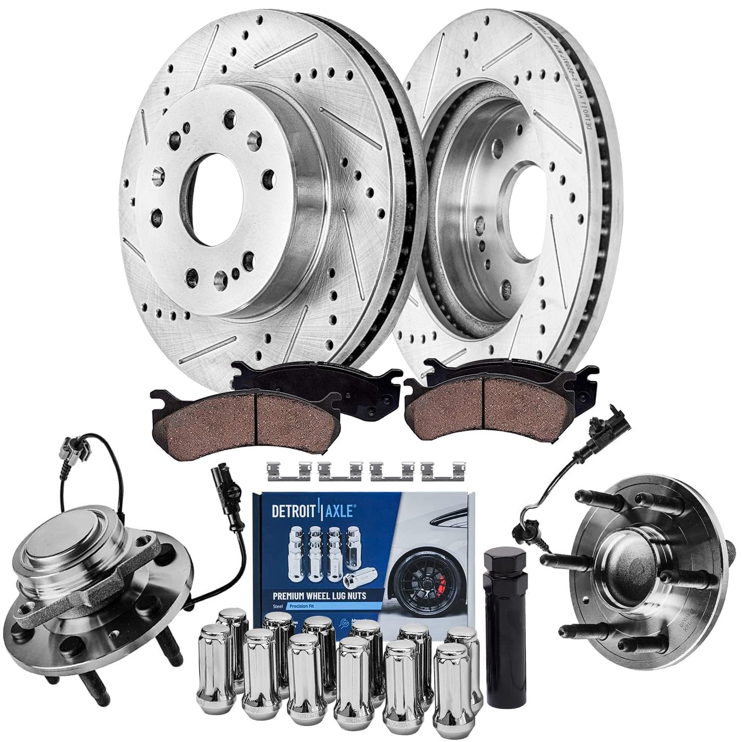 Detroit Axle - 2WD Front Brake Kit for Silverado Suburban Yukon XL 1500