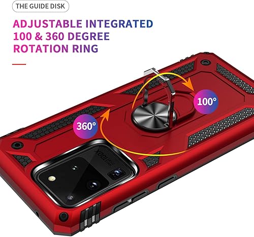 Miniatura 4 de ADDIT Funda S20 Ultra para Samsung Galaxy S20 Ultra, con anillo de soporte, soporte ajustable, grado militar, protección resistente, a prueba de