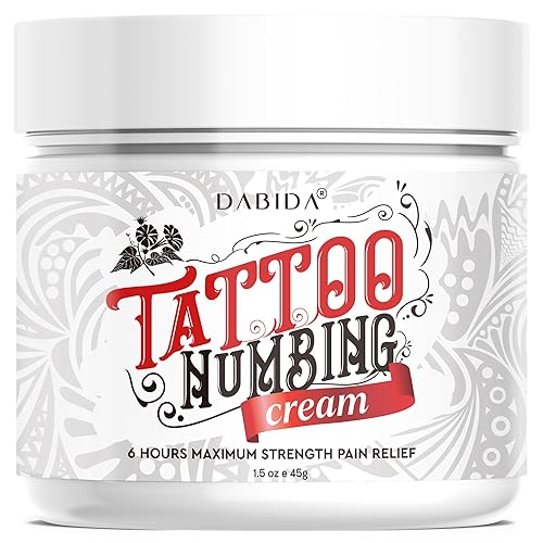 Crema anestésica para tatuajes de máxima fuerza (1.47 onzas), 6 horas de fuerza máxima, crema anestésica para depilar cera brasileña, la mejor crema