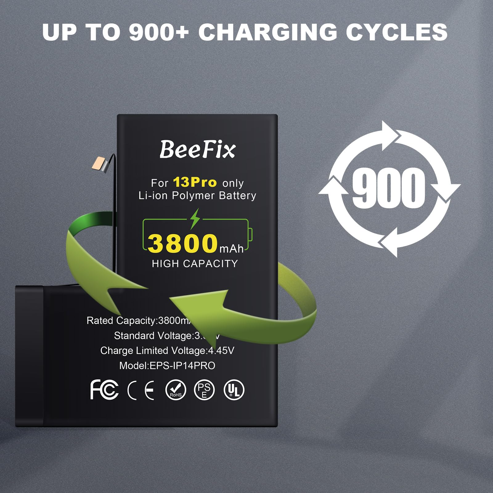 Batteria per iPhone 14 Pro: Batteria Li-Ion 3800mAh alta capacità per iPhone 14 Pro con strumenti riparazione professionali Compatibile con modelli A2890/ A2650/ A2889/ A2892/ A2891