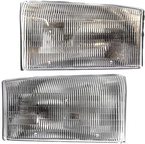 KarParts360 Para Ford Excursion 2002 Conjunto de faros delanteros par lado conductor y pasajero con bombillas sustituye FO2502147 FO2503147