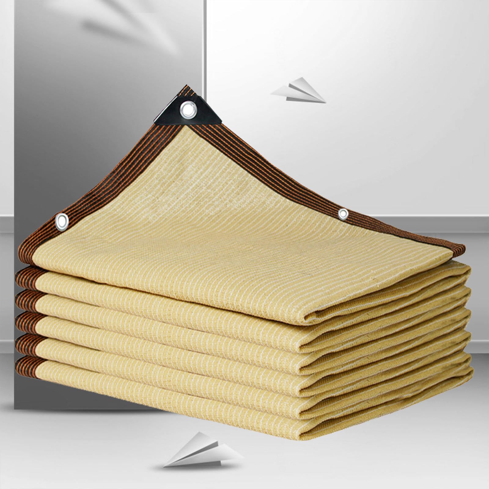 GJZQDKX Breathable Beige Shade Sail 5x8m UV Protection 95% Rectangular Canopy for Garden Outdoor Sunshade Telo Cooling Mesh Cover