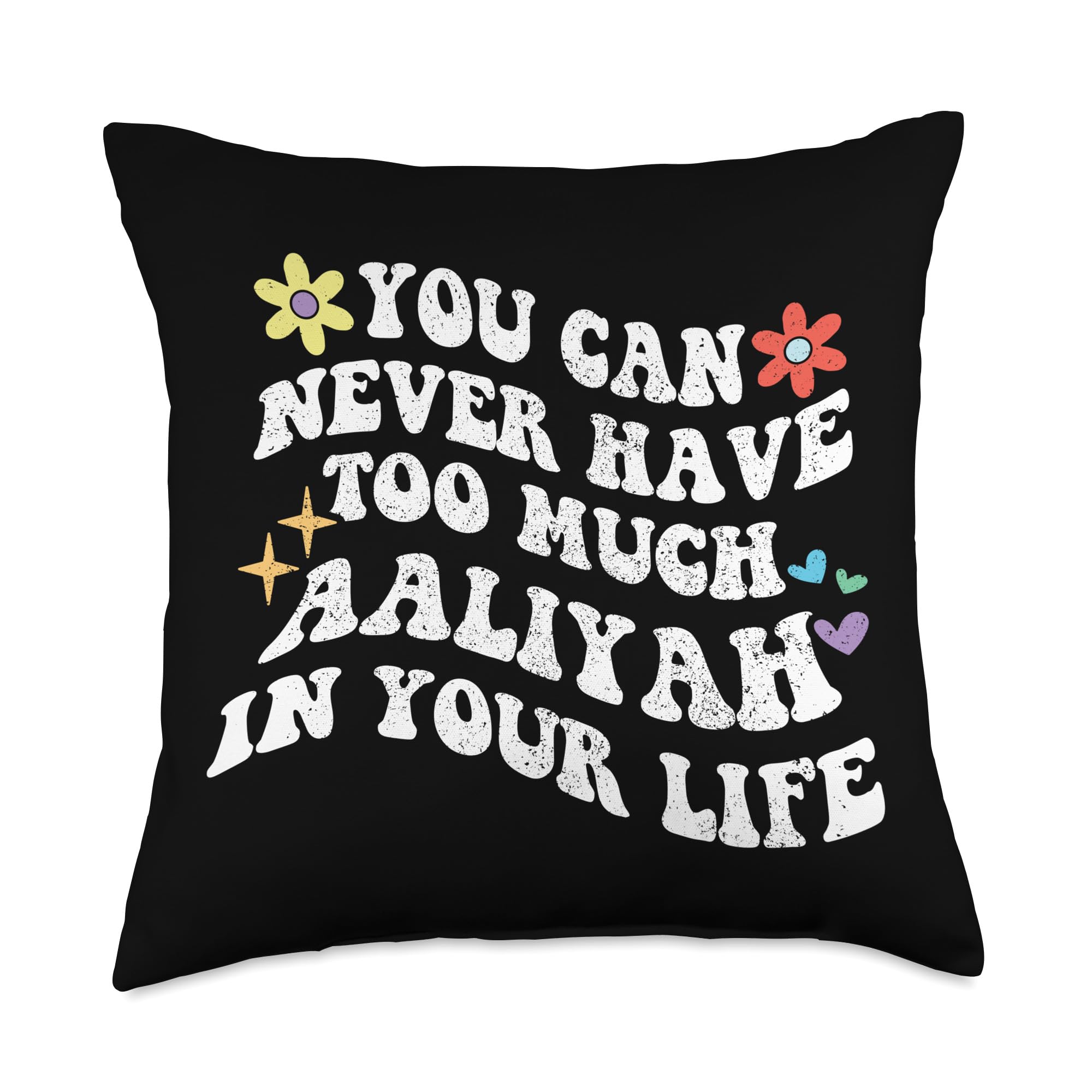 Retro Groovy You Can Never Have Too Much AALIYAH In Your Throw Pillow