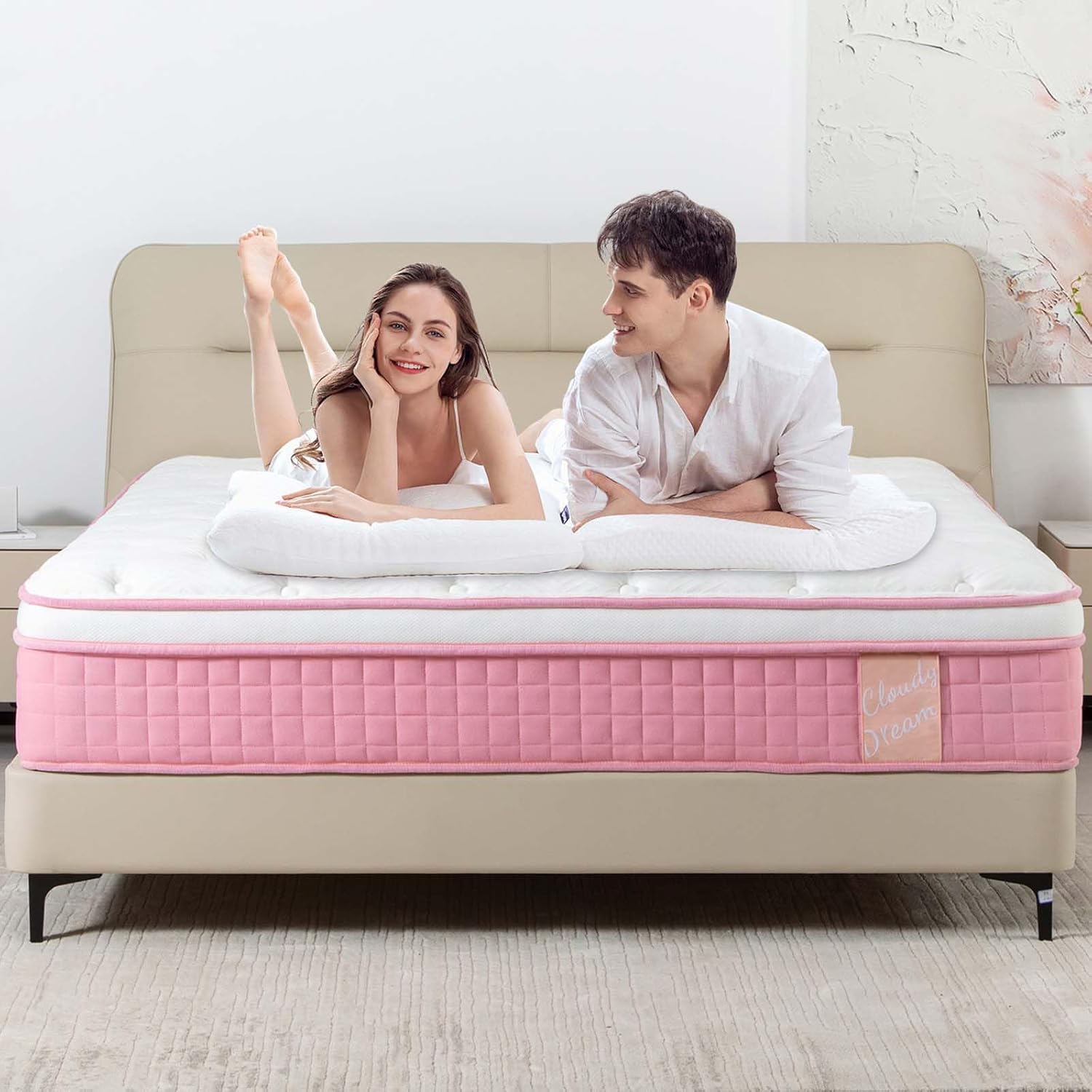 King Mattress, King Size Mattress in a Box, Modern New Diamond Innerspring Hybrid and Cooling Gel Memory Foam Mattresses, Pressure Relief & Motion Isolation, RV Medium Firm Matress (King)