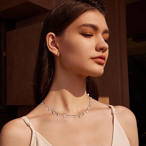 Miniatura 3 de Valloey Rover Gargantilla para mujer, chapado en oro de 14 quilates, collar de cadena corta de cuerda delicada