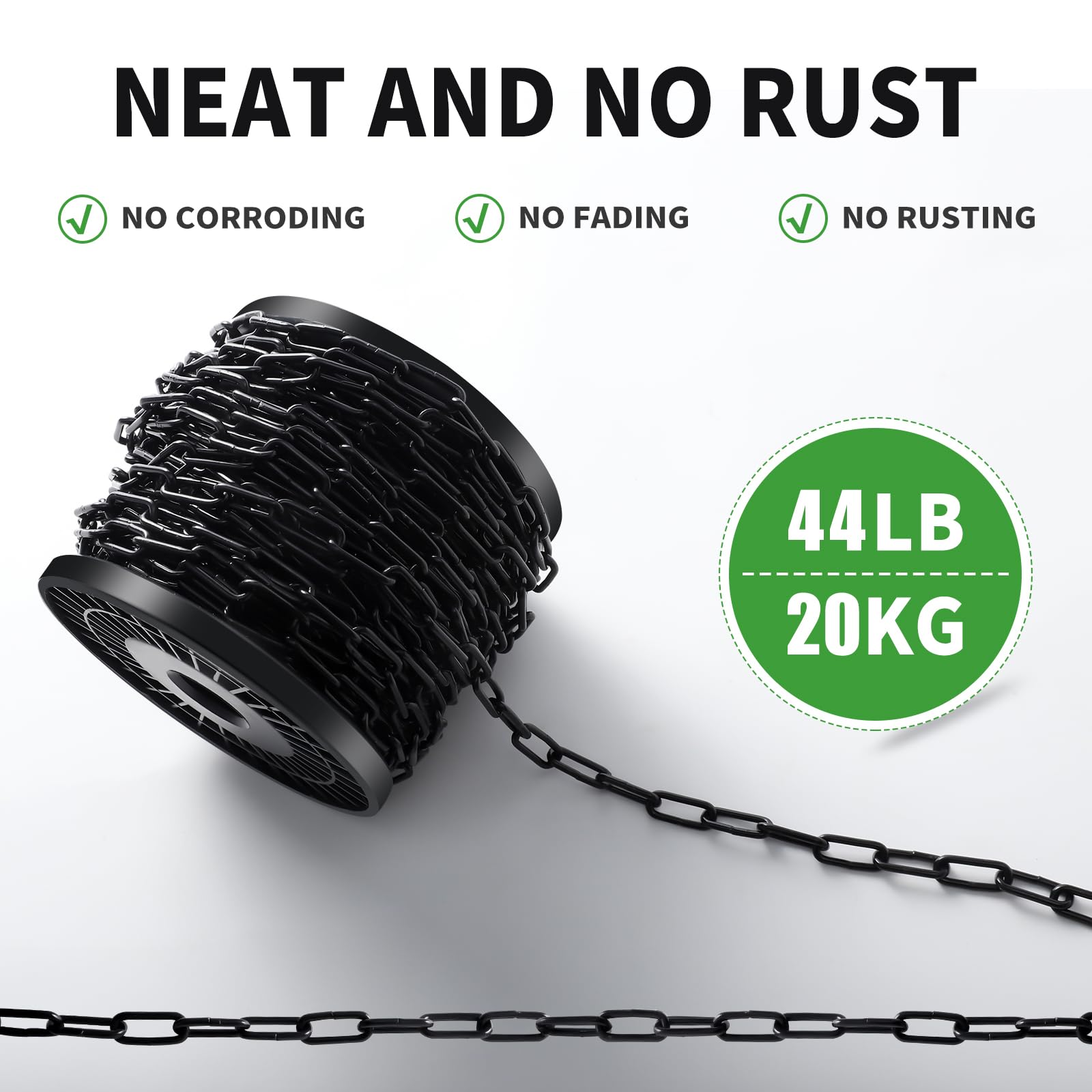 33 Ft 1/12" Black Chain for Hanging Metal Chains Fixture Decorative Chain — Amazon image 4
