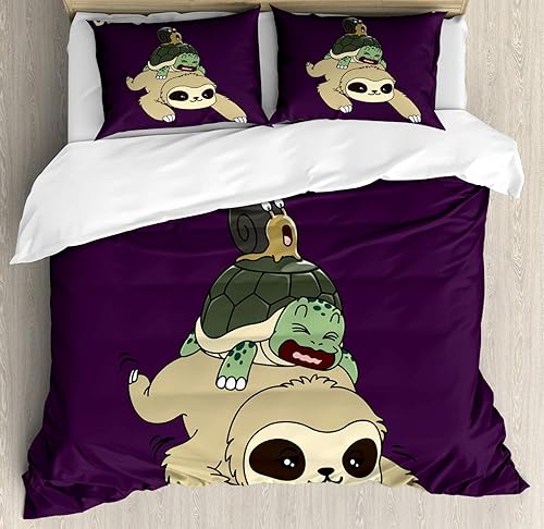 Miniatura 149 de Ambesonne Juego de funda de edredón color menta, líneas onduladas horizontales a rayas blancas abstractas de tonos suaves, exhibición de arte