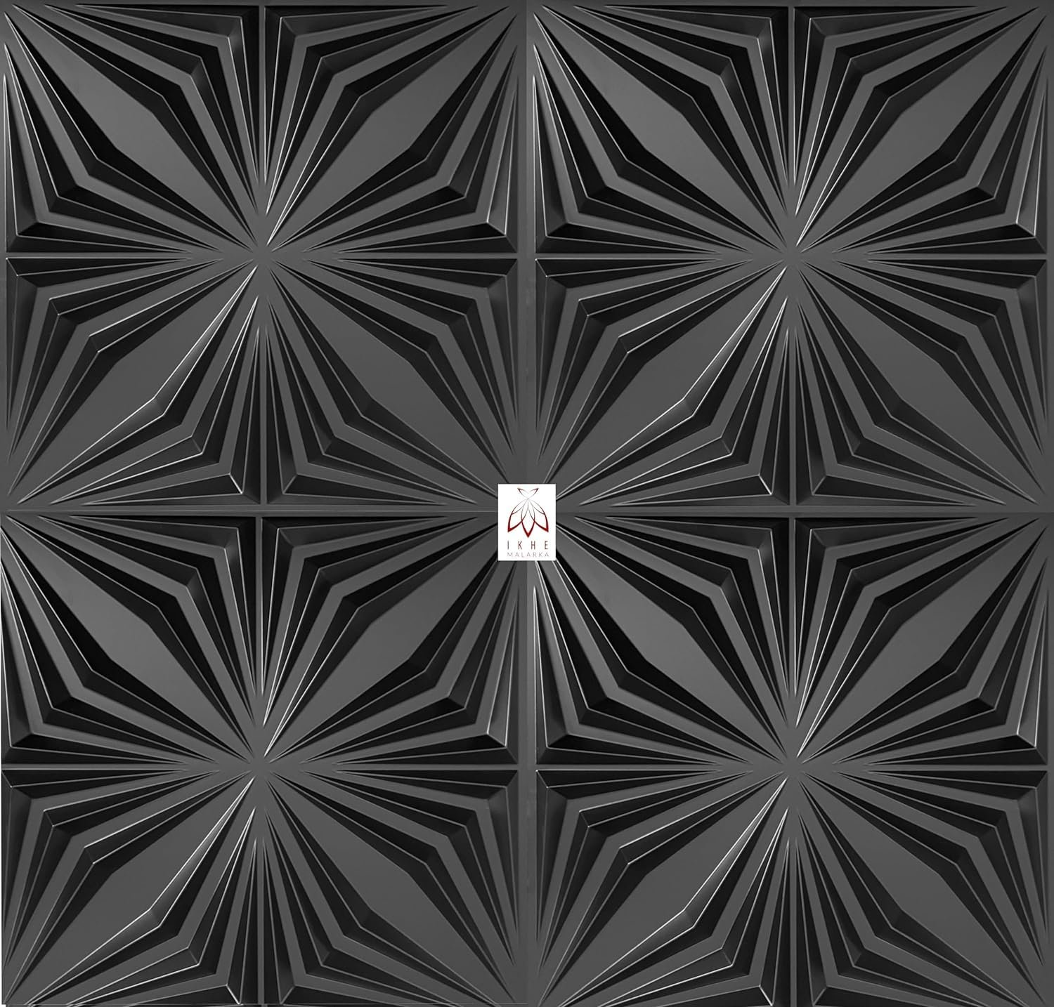 Eurodeco 8 PCS/2 m² 3D Paneele PVC Kunststoffpaneele Wandpaneele Gaming Zimmer Wand Decke 3D Optik Brillant Black (8) PVC 3D Platten