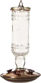 Alimentador de beija-flor Perky-Pet 8107-1SR, design de garrafa de vidro antigo, para uso externo