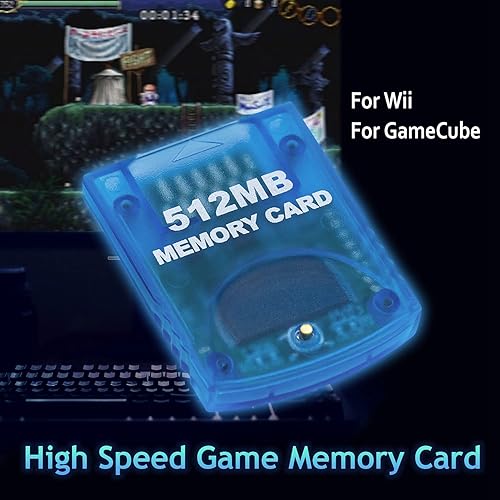 Miniatura 4 de Mcbazel Tarjetas de memoria Gamecube, tarjeta de memoria compatible con Gamecube y consola Wii, color azul, 512 MB (8192 bloques)
